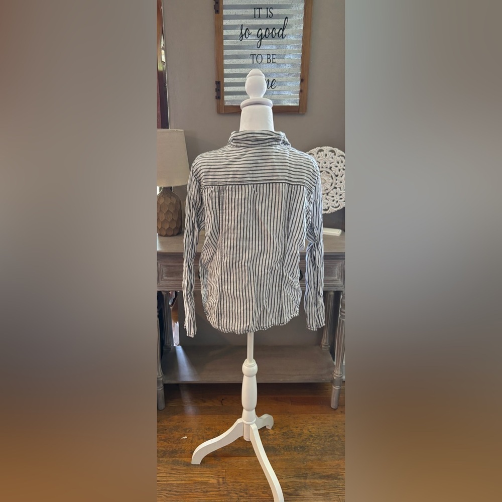 Chico’s Linen Striped Button Down - Picture 5 of 7